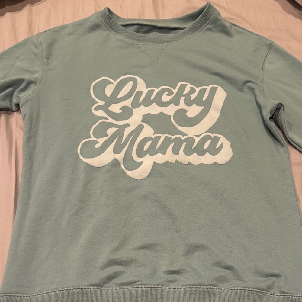 Lucky Mama Sweatshirt in Mint Green